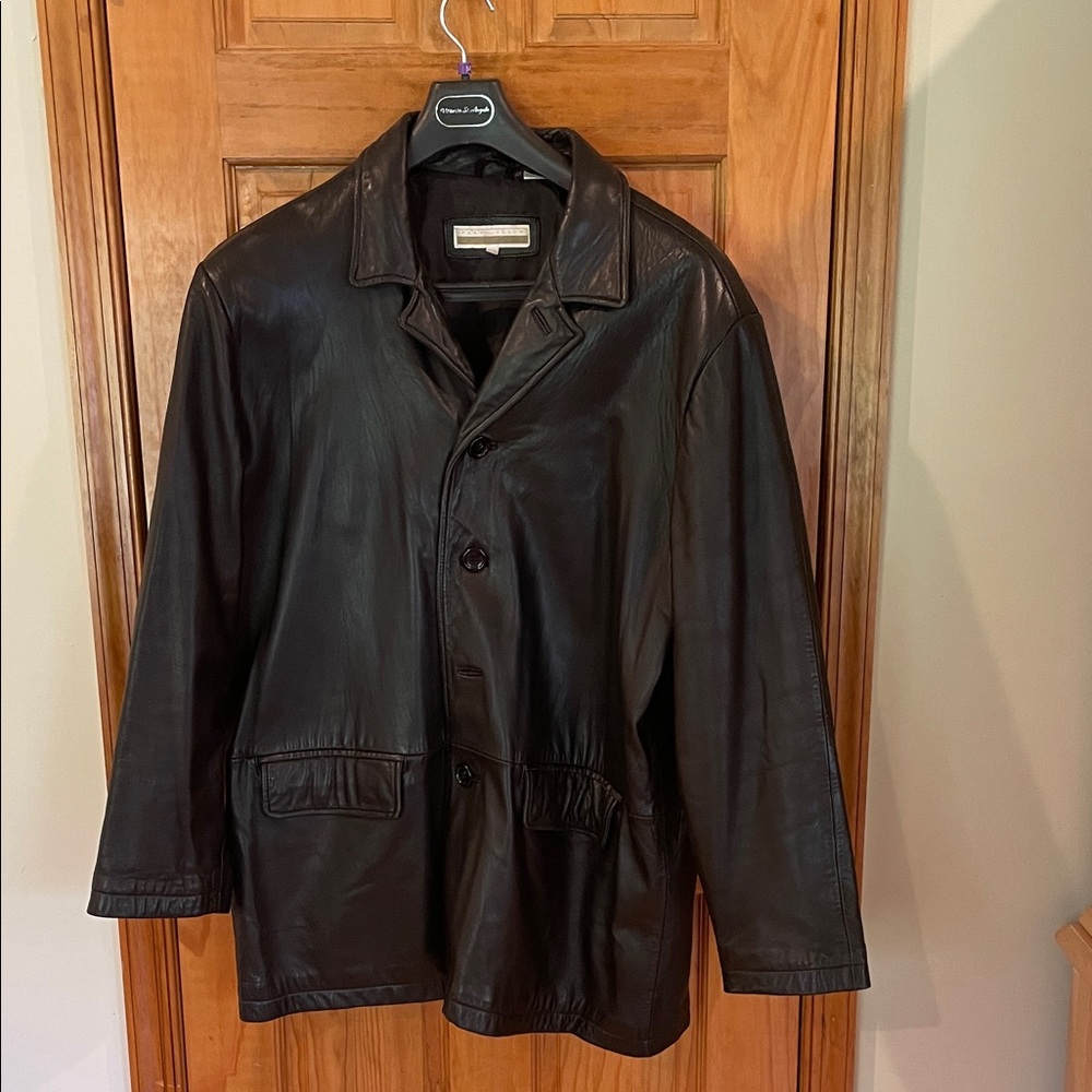Perry Ellis Black Leather Jacket